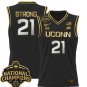 Sarah Strong  #21 UConn Huskies 2025 National Champions Patch Black Gold