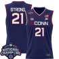 Sarah Strong  #21 UConn Huskies 2025 National Champions Patch Navy