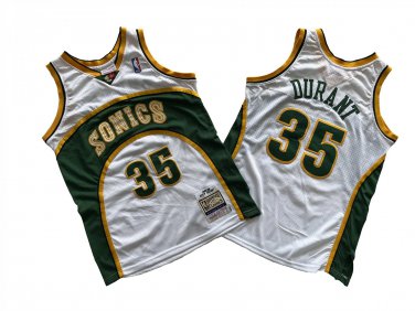 Seattle Supersonics #35 Kevin Durant  White