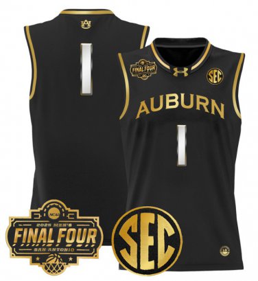 Team  #1 Auburn Tigers 2025 Final Four Patch Stitched Black Gold