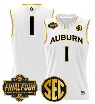 Team  #1 Auburn Tigers 2025 Final Four Patch Stitched White Gold