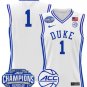 Team  #1 Duke Blue Devils 2025 ACC Champions Stitched White