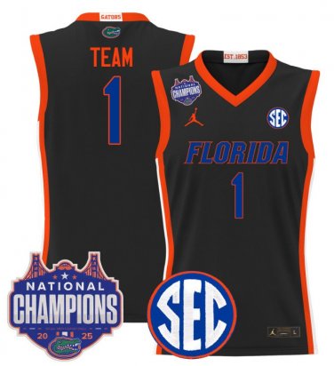 Team  #1 Florida Gators 2025 National Champions Patch Stitched Black