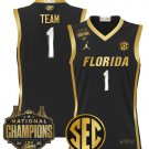 Team  #1 Florida Gators 2025 National Champions Patch Stitched Black Gold