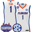 Team  #1 Florida Gators 2025 National Champions Patch Stitched White