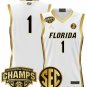 Team  #1 Florida Gators 2025 SEC Champions Stitched White Gold