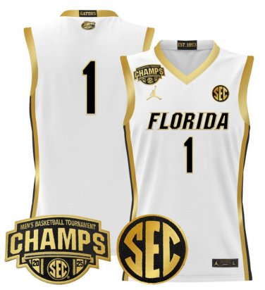 Team  #1 Florida Gators 2025 Tournament Champions Patch White Gold