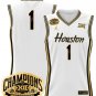 Team  #1 Houston Cougar 2025 Big 12 Champions Stitched White Gold