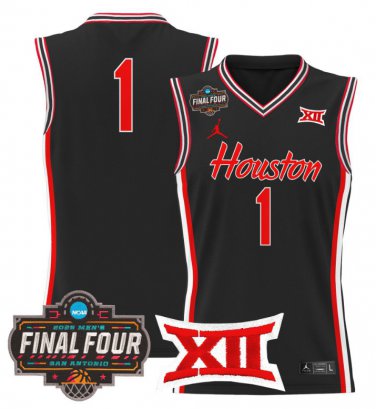 Team  #1 Houston Cougars 2025 Final Four Patch Stitched Black
