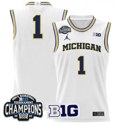 Team  #1 Michigan Wolverines 2025 Big Ten Champions White