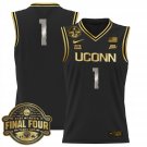 Team  #1 UConn Huskies 2025 Big Eat Final Four Patch Stitched Black Gold