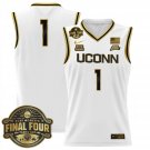 Team  #1 UConn Huskies 2025 Big Eat Final Four Patch Stitched White Gold