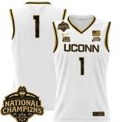 Team  #1 UConn Huskies 2025 National Champions Patch Stitched White Gold