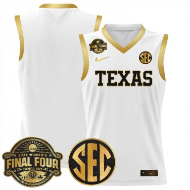 Team  Texas Longhorns 2025 Sec Final Four Patch Stitched White Gold