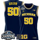 Vladislav Goldin  #50 Michigan Wolverines 2025 Big Ten Champions Navy