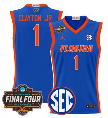 Walter Clayton Jr  #1 Florida Gators 2025 Final Four Patch Stitched Royal