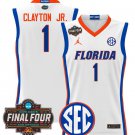 Walter Clayton Jr  #1 Florida Gators 2025 Final Four Patch Stitched White