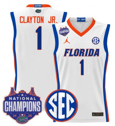 Walter Clayton Jr  #1 Florida Gators 2025 National Champions White