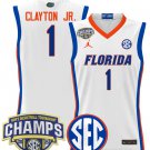 Walter Clayton Jr  #1 Florida Gators 2025 SEC Champions Stitched White