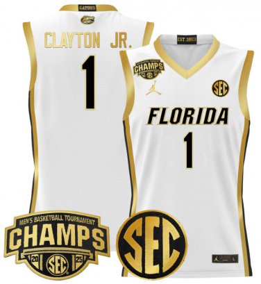 Walter Clayton Jr  #1 Florida Gators 2025 SEC Champions White Gold