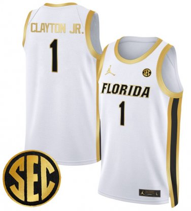 Walter Clayton Jr  #1 Florida Gators Swingman Stitched White Gold