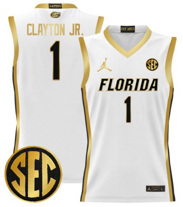 Walter Clayton Jr  #15 Florida Gators 2024 Lightweight White Gold
