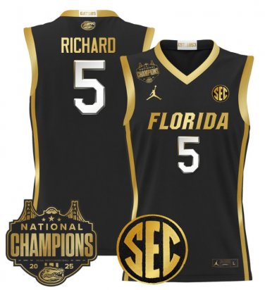 Will Richard  #5 Florida Gators 2025 National Champions Patch Black Gold