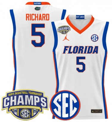 Will Richard  #5 Florida Gators 2025 SEC Champions Stitched White