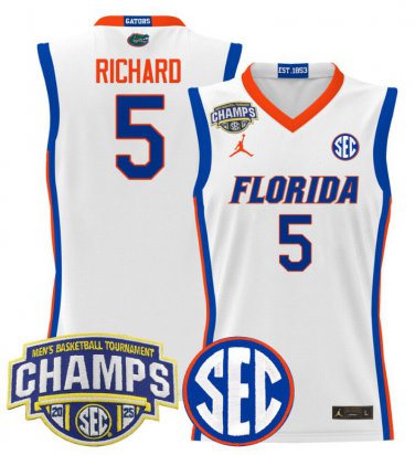 Will Richard  #5 Florida Gators 2025 Tournament Champions Patch White