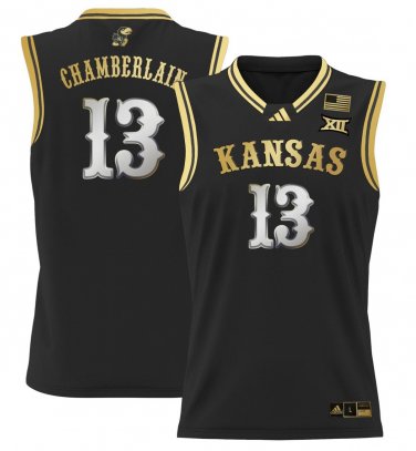 Wilt Chamberlain  #13 Kansas Jayhawks 2024 Lightweight Black Gold