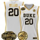 Wo Alana Beard  #20 Duke Blue Devils 2025 ACC Champions White Gold