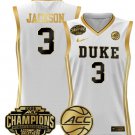 Wo Ashlon Jackson  #3 Duke Blue Devils 2025 ACC Champions White Gold