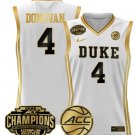 Wo Jadyn Donovan  #4 Duke Blue Devils 2025 ACC Champions White Gold