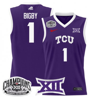 Wo Taylor Bigby  #1 TCU Horned Frogs 2025 Champions Purple