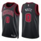 Bulls #0 Coby White Black Stripes