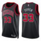 Bulls #33 Scottie Pippen Black Stripes