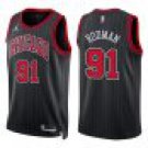 Bulls #91 Dennis Rodman Black Stripes