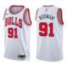 Bulls #91 Dennis Rodman White