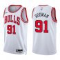 Bulls #91 Dennis Rodman White