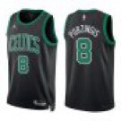 Celtics #8 Kristaps Porzingis Black Statement
