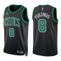 Celtics #8 Kristaps Porzingis Black Statement