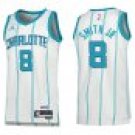 Hornets #8 Nick Smith Jr. White Stripe
