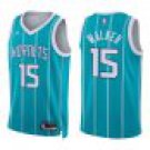 Hornets #15 Kemba Walker Teal Stripes