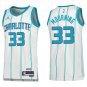 Hornets #33 Alonzo Mourning White Stripe