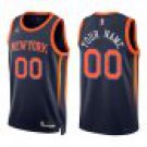 Knicks #00 Custom Name And Number Navy