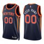 Knicks #00 Custom Name And Number Navy