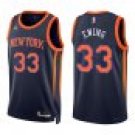 Knicks #33 Patrick Ewing Navy