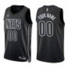 Nets #00 Custom Name And Number Black Statement