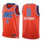 Thunder #0 Russell Westbrook Orange