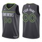 Timberwolves #00 Custom Name And Number Black Statement